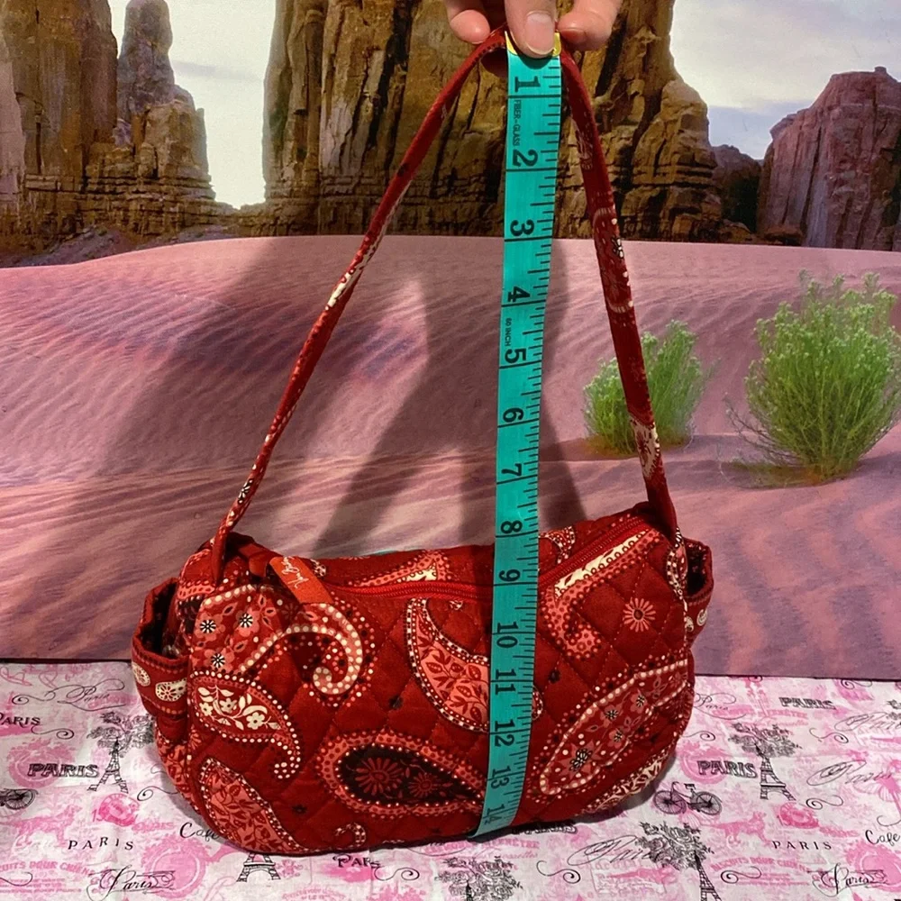 Two items Vera Bradley deep red Parsley shoulder bag.